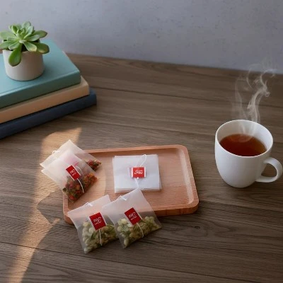 Sachets filtre à thé pliés en nylon